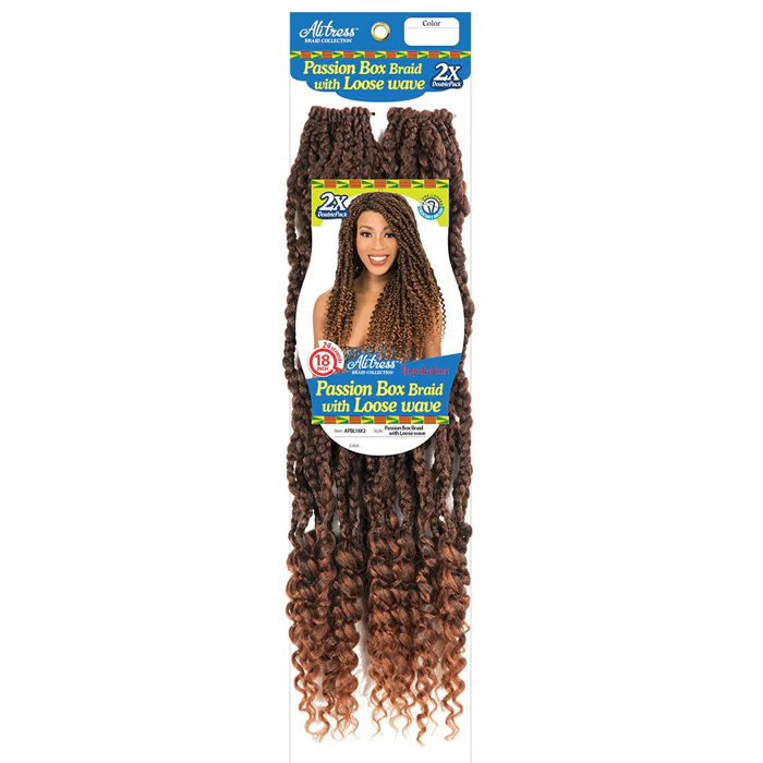 AliTress Toyokalon Pre-Looped Crochet Braids - 2X PASSION BOX BRAID with LOOSE WAVE 18" - Image 3
