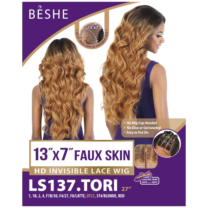 Beshe Glueless 13x7 Faux Skin HD Invisible Lace Front Wig - LS137.TORI - Image 6