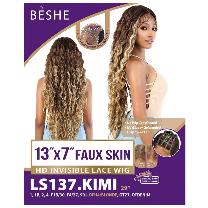 Beshe Glueless Faux Skin 13x7 HD Invisible Lace Frontal Wig - LS137.KIMI - Image 5