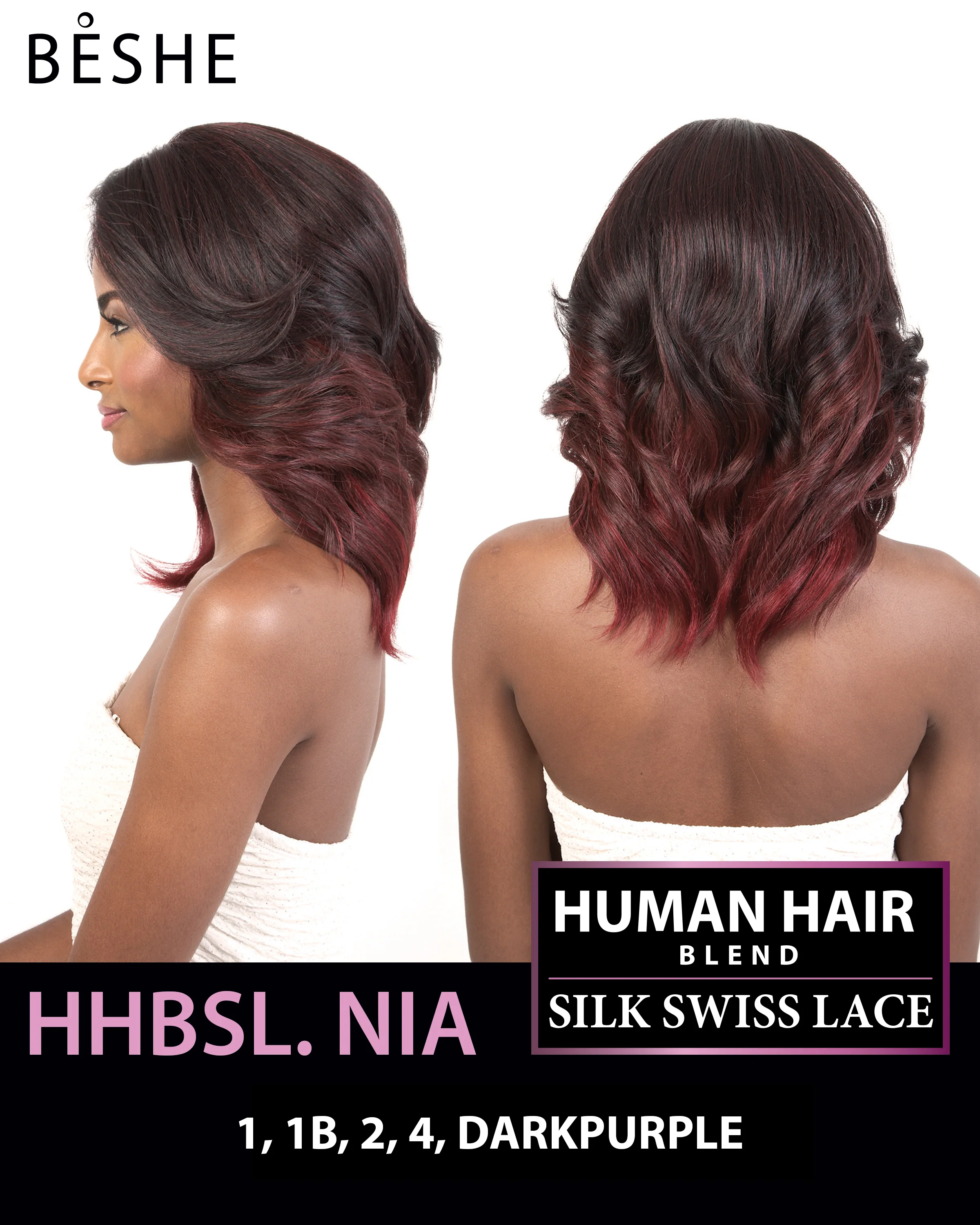 Beshe Human Hair Blend 4x4 Silk Lace Front Wig HHBSL NIA - Image 3