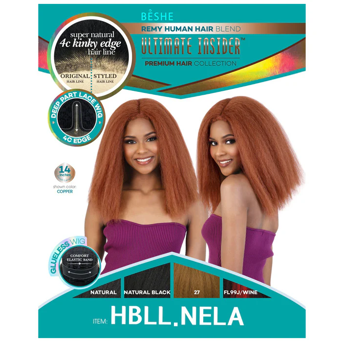 Beshe Ultimate Insider GlueLess Remy Human Hair Blend HD Lace Front Wig - HBLL.NELA - Image 6