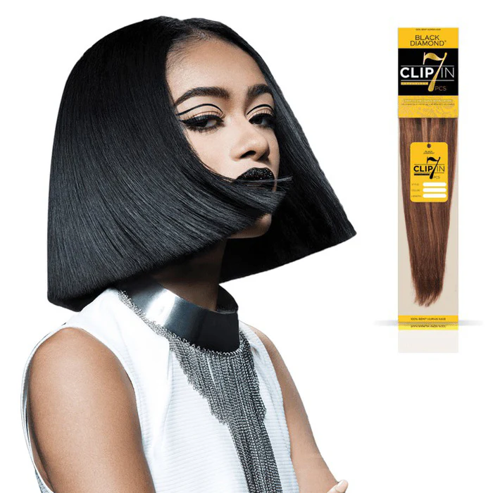 Black Diamond 100% Remi Human Hair Extension Weave CLIP IN 7 PCS - STRAIGHT 14/18/22" - Image 2