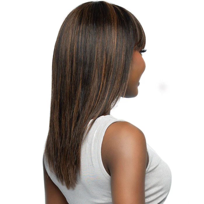 Bobbi Boss 100% Human Hair Full Wig - MH101 STRAIGHT 18 - Natural Bang - Image 2