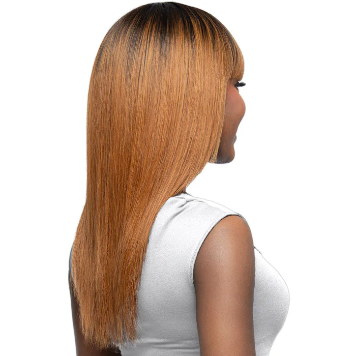 Bobbi Boss 100% Human Hair Full Wig - MH102 STRAIGHT 20 - Natural Bang - Image 2