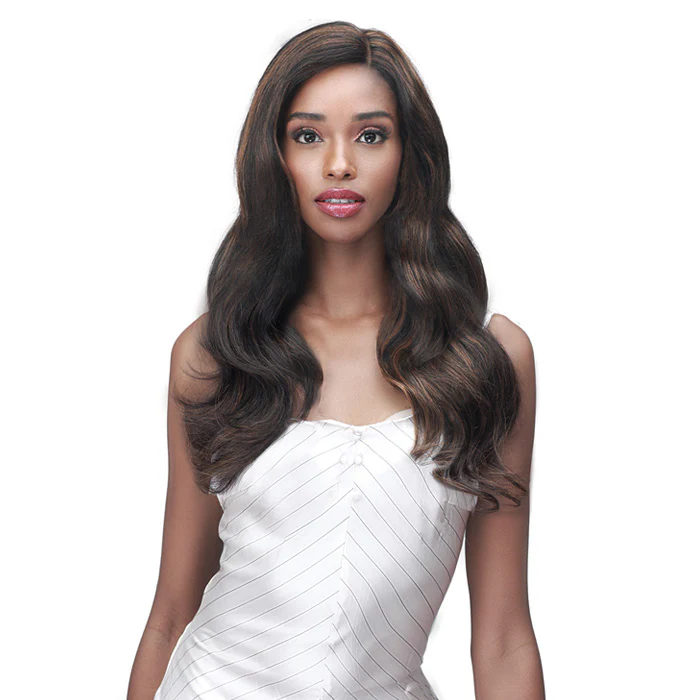 Bobbi Boss 100% Human Hair HD Lace Wig 4" Deep Part - MHLF490 NATURAL WAVE 14"