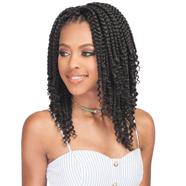 Bobbi Boss African Roots Bomba Pre-Looped Crochet Braids - BOX BRAID CURLY TIPS 10" - Image 2