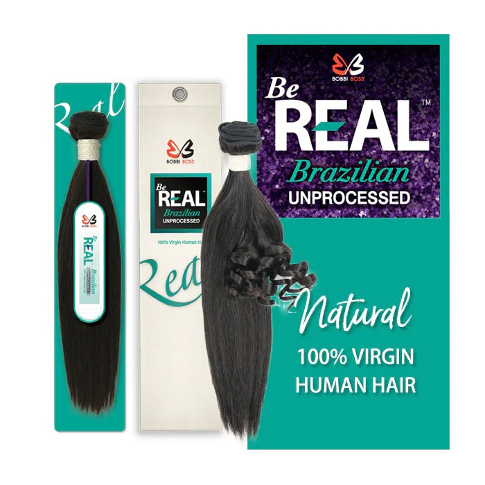 Bobbi Boss Be Real Brazilian Unprocessed 100% Virgin Human Hair Weave - NATURAL STRAIGHT 12/14/16" - Image 4