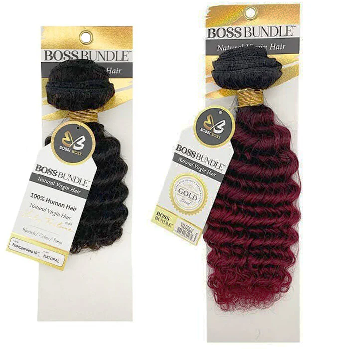 Bobbi Boss Bundle 100% Natural Virgin Hair Gold Level Weave - PINEAPPLE DEEP 10-14" - Image 2