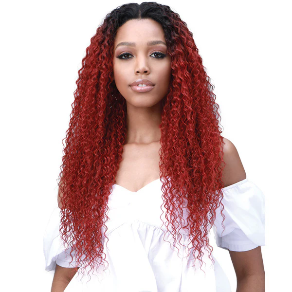 Bobbi Boss Human Hair Blend Miss Origin 13x6 Swiss Lace Frontal Wig - MOGLWJE26 JERRY CURL 26 - Image 2