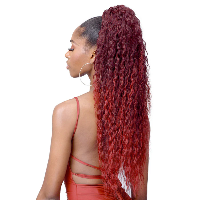 Bobbi Boss Tress Up Miss Origin Human Hair Blend Ponytail - BRAZILIAN WAVE 28" - Image 2