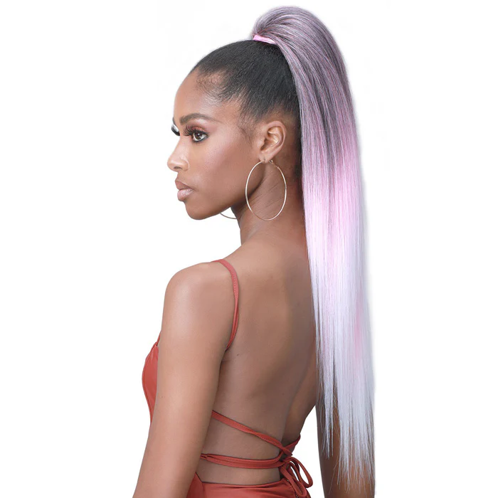 Bobbi Boss Human Hair Blend Tress Up Ponytail YAKY STRAIGHT 28" - Image 3