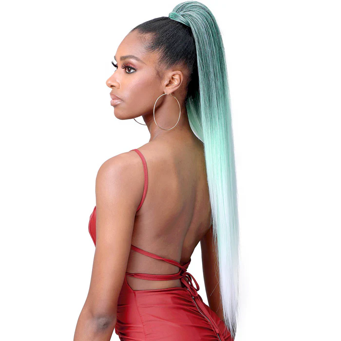 Bobbi Boss Human Hair Blend Tress Up Ponytail YAKY STRAIGHT 32" - Image 3