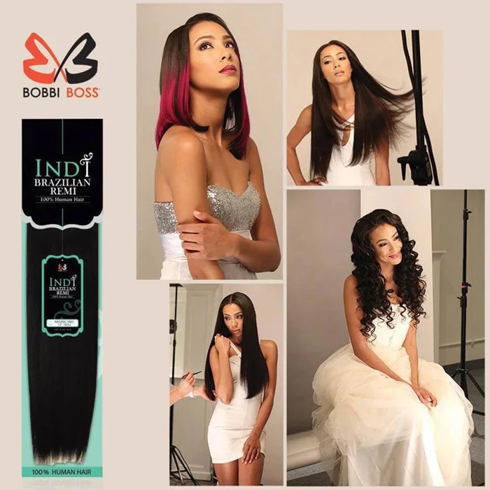 Bobbi Boss Indi Brazilian Remi 100% Human Hair Weave - NATURAL YAKI 10S-18" - Image 4