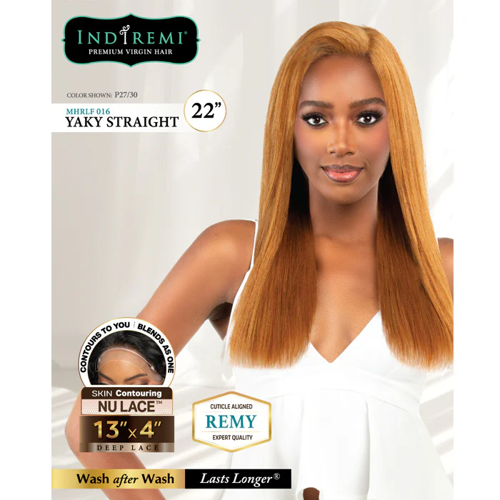 Bobbi Boss Indiremi 100% Remy Hair Nu Lace 13x4 Lace Frontal Wig - MHRLF016 YAKY STRAIGHT 22" - Image 2