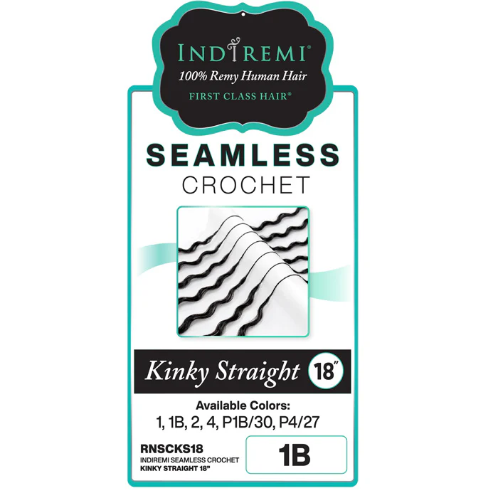 Bobbi Boss Indiremi 100% Remy Human Hair Seamless Crochet Braids - KINKY STRAIGHT 18" - Image 3