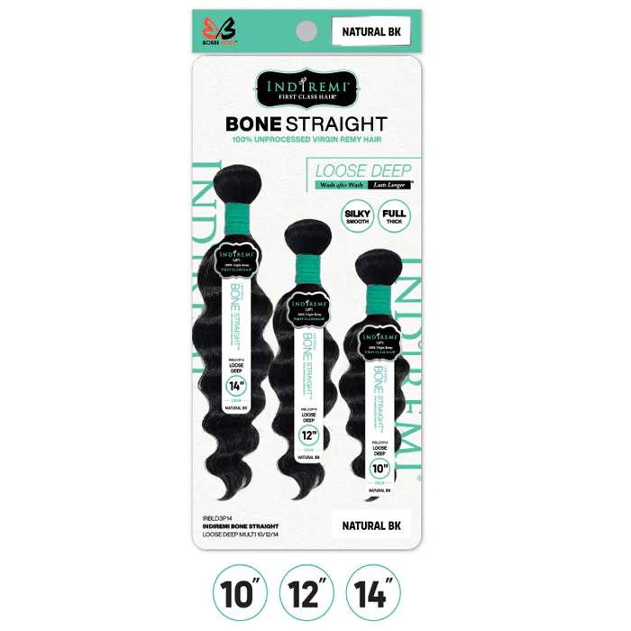Bobbi Boss Indiremi 100% Unprocessed Virgin Remy Hair Weave Bone Straight - LOOSE DEEP MULTI - Image 2