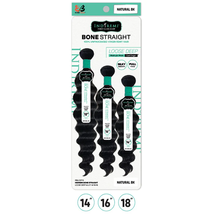 Bobbi Boss Indiremi 100% Unprocessed Virgin Remy Hair Weave Bone Straight - LOOSE DEEP MULTI - Image 3