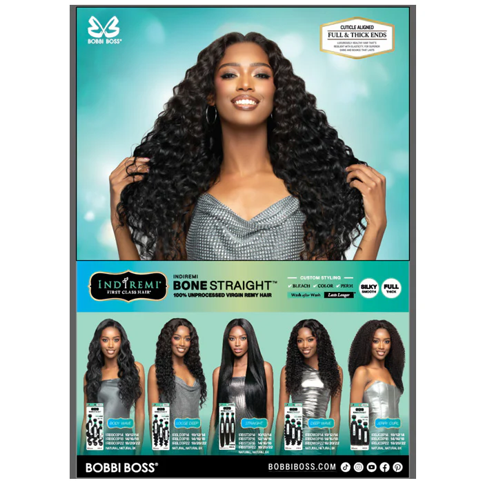 Bobbi Boss Indiremi 100% Unprocessed Virgin Remy Hair Weave Bone Straight - LOOSE DEEP MULTI - Image 4