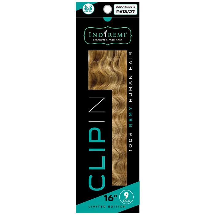 Bobbi Boss Indiremi Clip-In 9 PCS 100% Remy Human Hair Weaving - OCEAN WAVE 14"/16" - Image 3