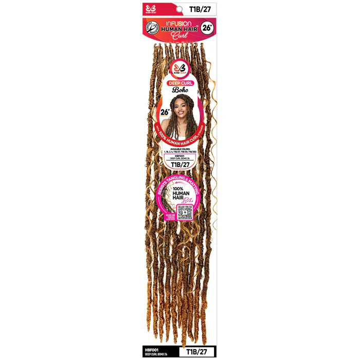 Bobbi Boss Infusion Human Hair Curl Crochet Braids - HBF001 DEEP CURL BOHO LOCS 26" - Image 2