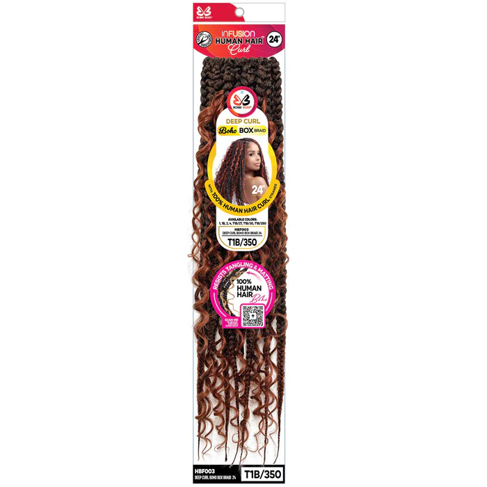 Bobbi Boss Infusion Human Hair Curl Crochet Braids - HBF003 DEEP CURL BOHO BOX BRAID 24" - Image 3