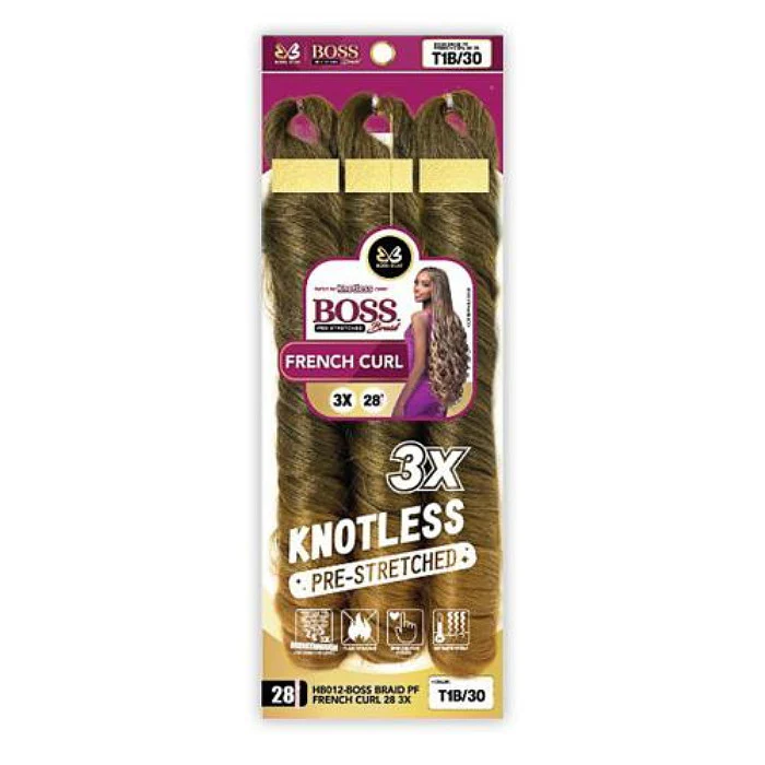 Bobbi Boss Knotless Pre-Stretched Braid - 3X FRENCH CURL 28" - Image 5