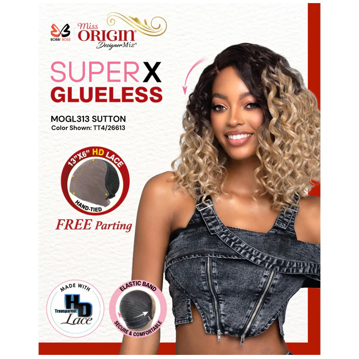 Bobbi Boss Miss Origin SuperX Glueless 13x6 HD Lace Frontal Wig - MOGL313 SUTTON - Human Hair Blend - Image 3