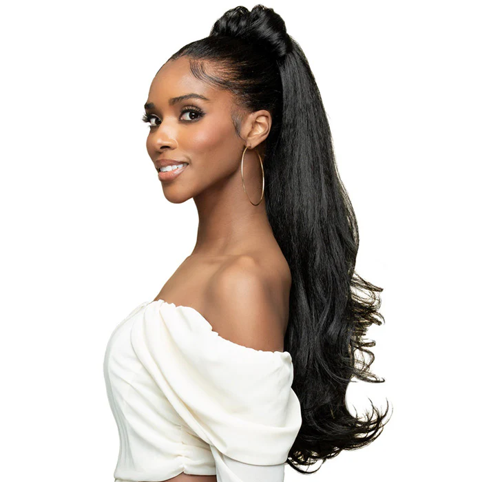 Bobbi Boss Miss Origin Tressup Human Hair Blend Drawstring Ponytail - KINKY BLOW OUT 24 - Image 2