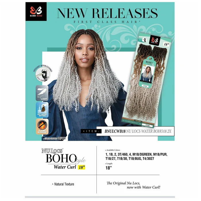 Bobbi Boss Nu Locs Pre-Looped Crochet Braid - NU LOCS WATER CURL BOHO 18" 2X - Image 4