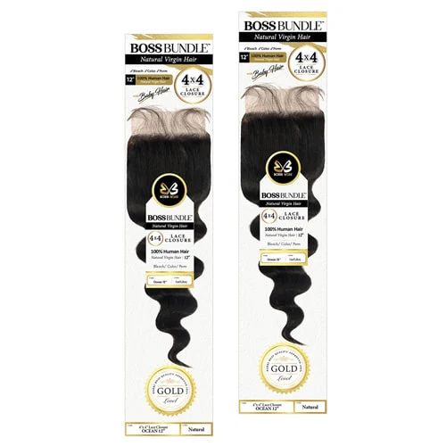 Bobbi Boss Virgin Human Hair 4x4 Lace Closure - OCEAN WAVE 12"