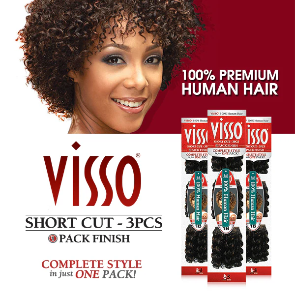 Bobbi Boss Visso 100% Human Hair Weave DISCO SHORT 3 Pcs (1 Pack Finish) - Image 5