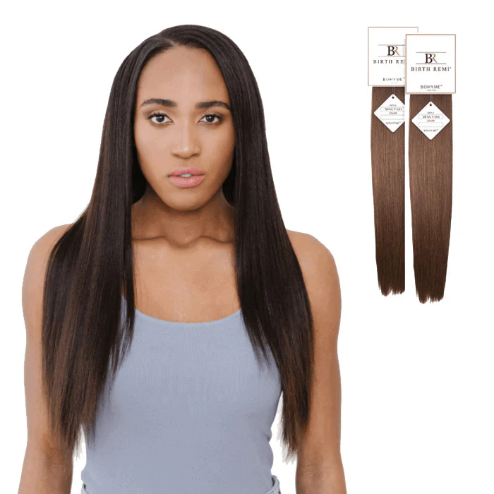 Bohyme Birth Remi 100% Remi Human Hair Weave - MINK YAKI 10-22" (Machine Tied) - Image 2