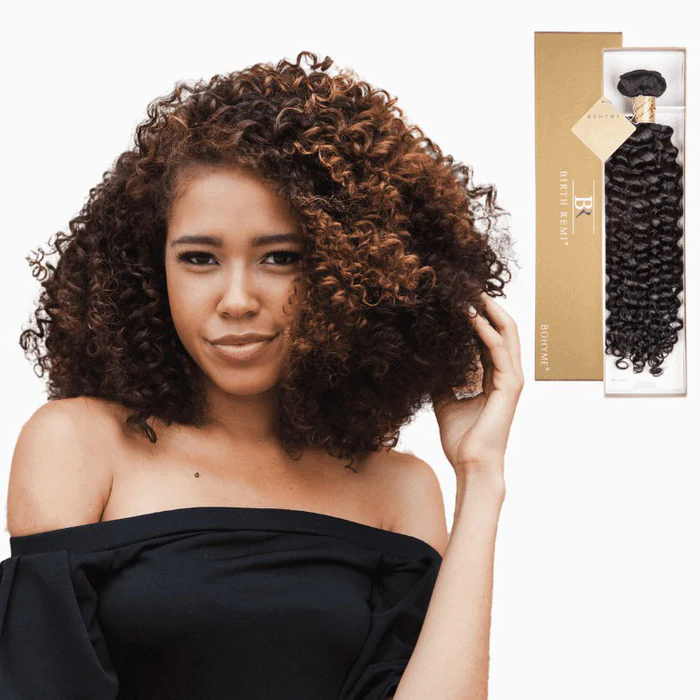 Bohyme Birth Remi 100% Unprocessed Virgin Human Hair Weave - TIGHT CURLS 14" (Machine Tied) - Image 2