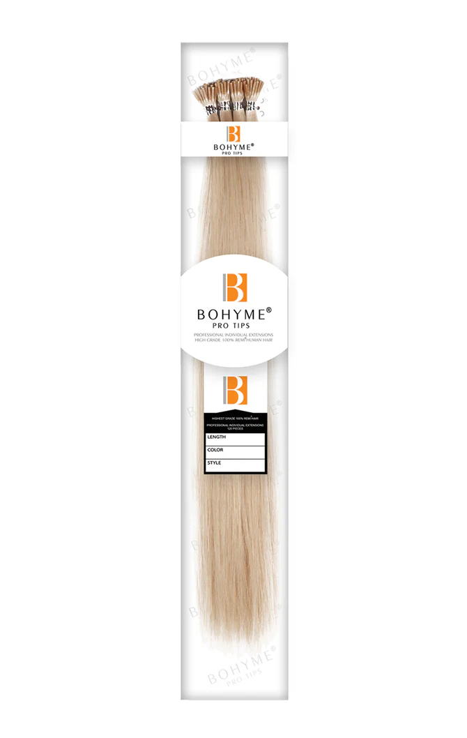 Bohyme Remy Hair Fusion Extension Pro Tip Glue Weave - SILKY STRAIGHT 22" 60/120 pcs