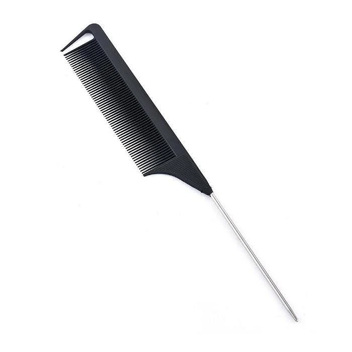 BRAIDING METAL PIN TAIL COMB - BLACK - Image 2