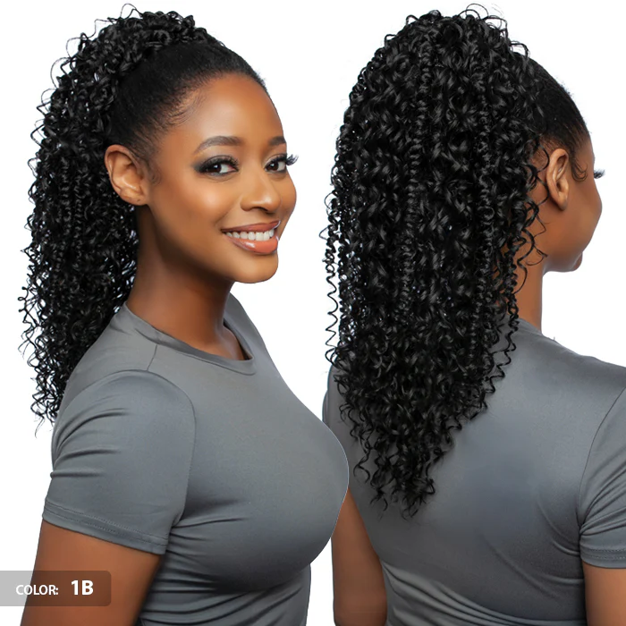 Brown Sugar Human Hair Blend Drawstring Ponytail - BSWNT19 BS BOHO PASSION TWIST WNT 18" - by Mane Concept - Image 3