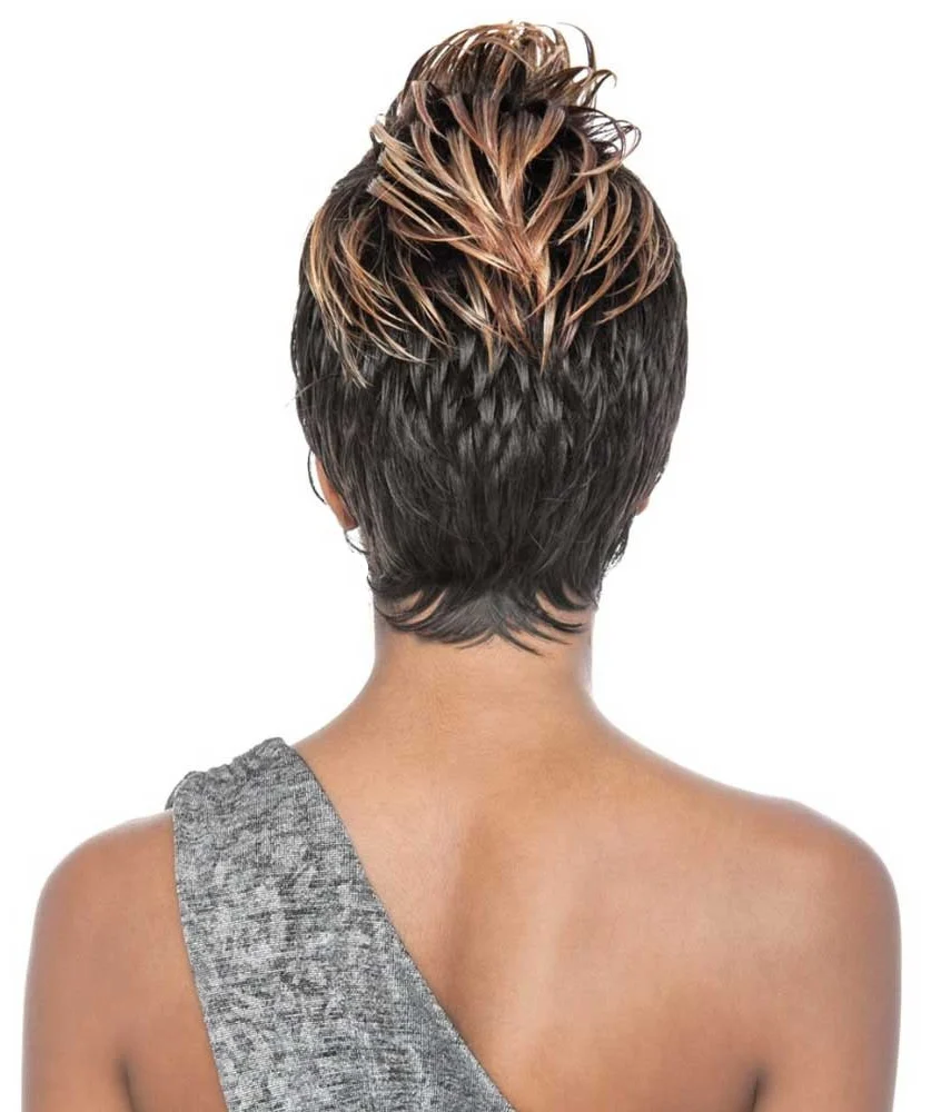 Brown Sugar Human Hair Mix Stylist Wig BST104 PUNK - Image 3