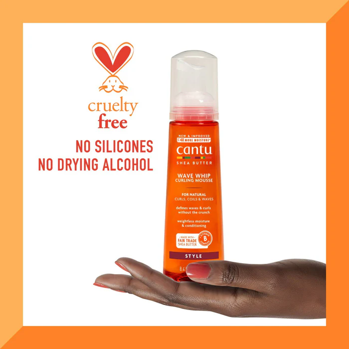 Cantu Shea Butter Wave Whip - CURLING MOUSSE for Natural Coils & Wave 8.4 oz - Image 6