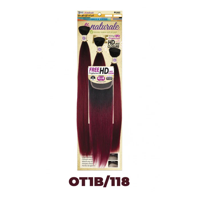 Chade AliNaturale Weave + HD Lace 4X4 Closure 14" - STRAIGHT 18/20/22" - Image 4