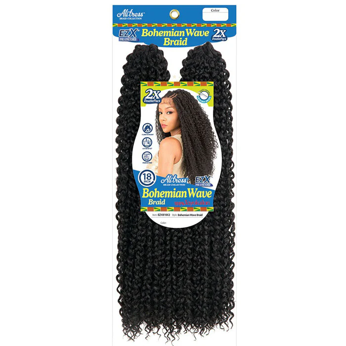 Chade Alitress 100% Toyokalon Pre-Stretched Crochet Braid - BOHEMIAN WAVE 18" 2X - Image 2