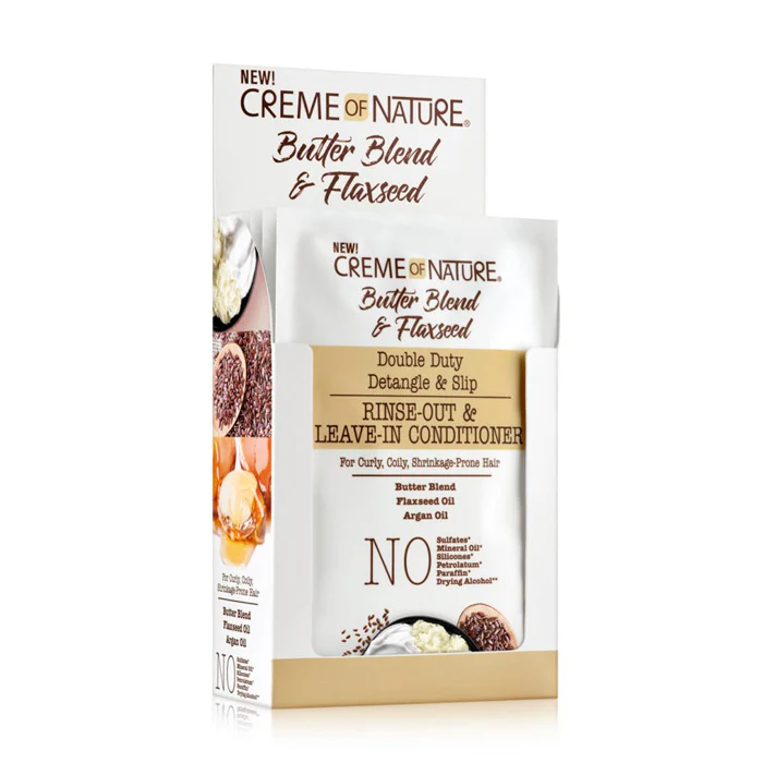 Creme of Nature Butter Blend & Flaxseed 3 in 1 Leave in Conditioner 1.7oz - Image 2
