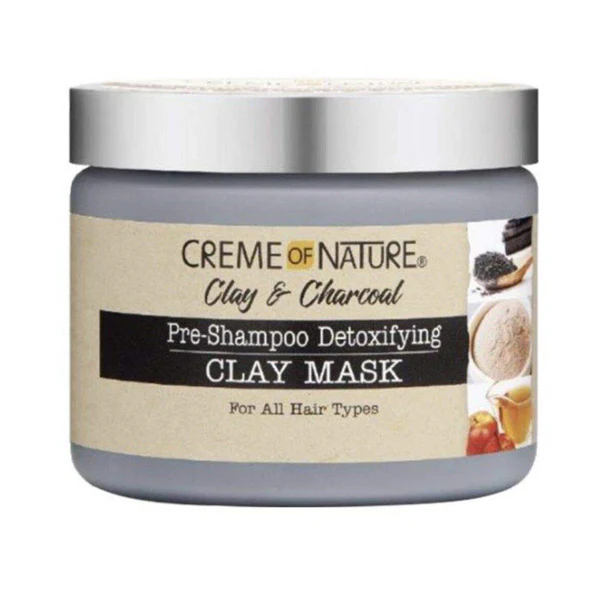 Creme of Nature Clay & Charcoal Pre Shampoo Detoxifying Clay Mask 11.5 oz