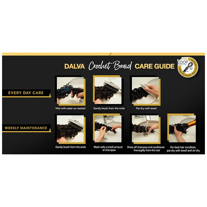 Dalva Ultima Collagen Protein Hair Pre-Looped Crochet Braid - RIPPLE WAVE 14/18" - Image 13