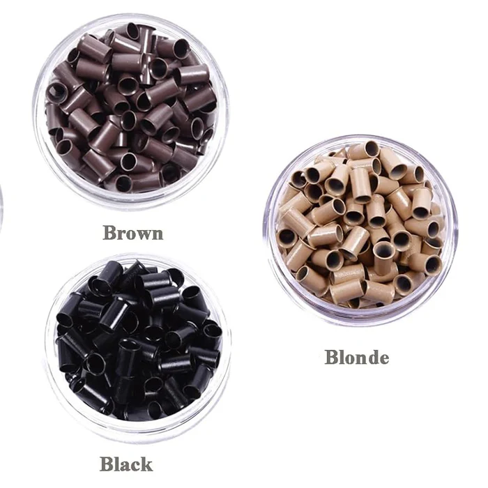 Eve Copper Micro Ring / Euro Lock Beads for Hair Extension - T-TYPE 200 Pcs (3/6 mm) - Image 3