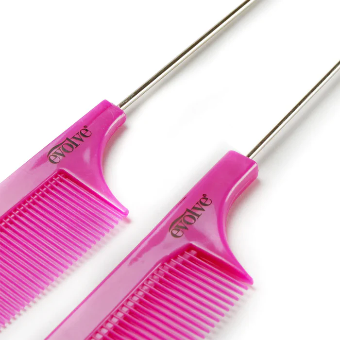 Firstline Evolve 2-Pack Metal Tip Rat Tail Comb - Image 3