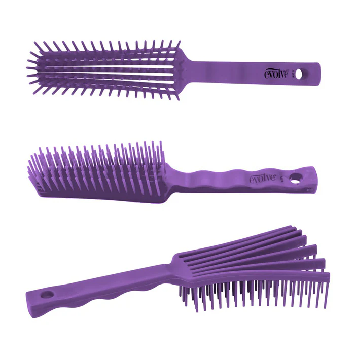 Firstline Evolve Flow-Thru Detangler Bursh - Purple - Image 2