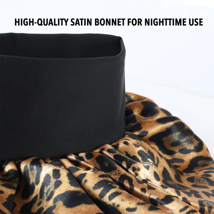 Firstline Evolve Luxe Satin Wide-Edge Bonnet - Leopard - Image 3