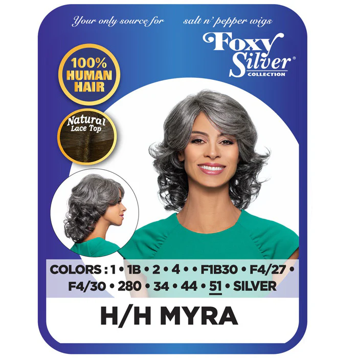 Foxy Silver Collection 100% Human Hair Lace Top Wig - H/H MYRA - Image 3