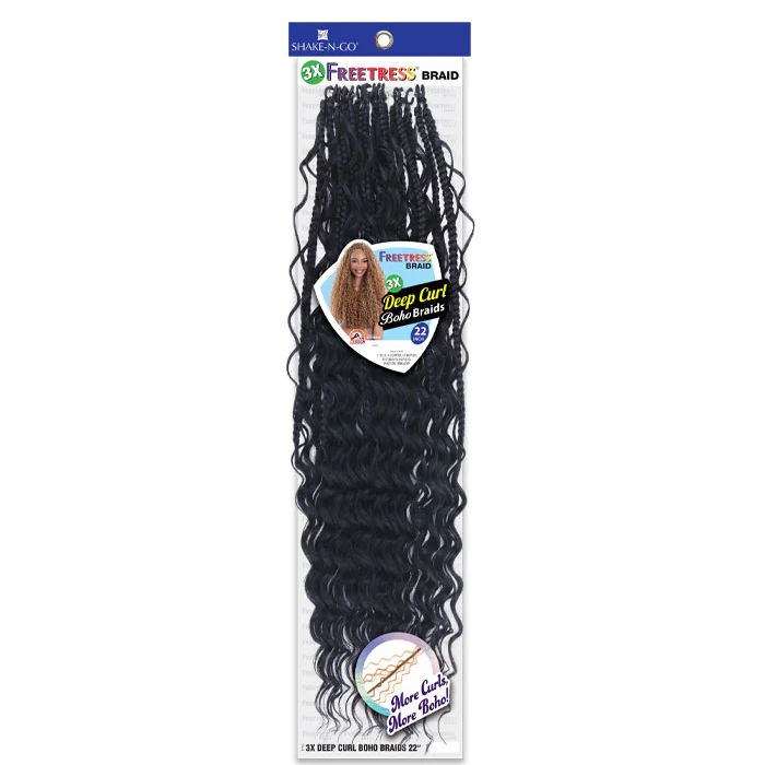 Free Tress Pre-Looped Crochet Braid - 3X DEEP CURL BOHO BRAIDS 22" - Image 3