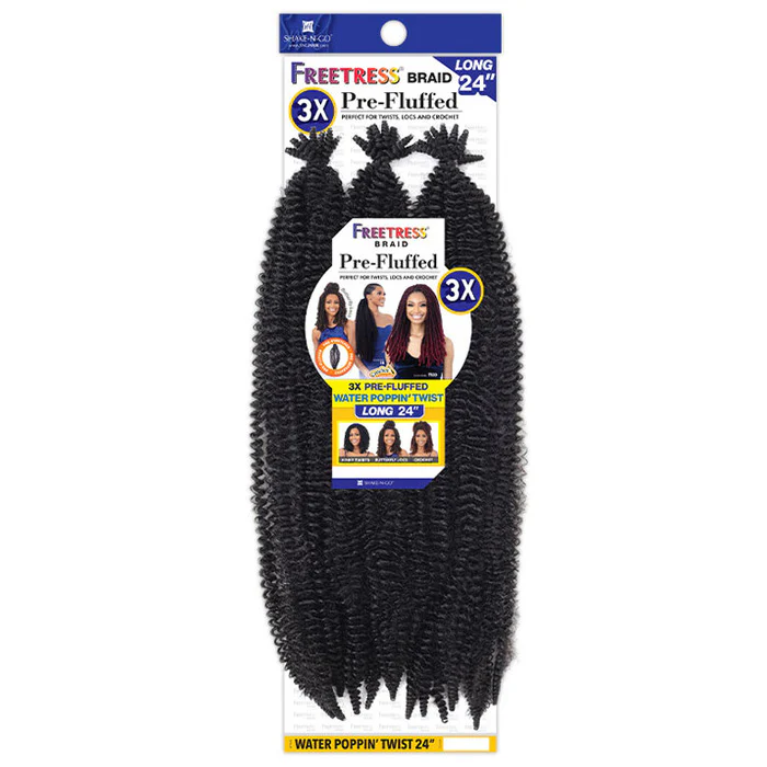 Freetress 3X Pre Fluffed Crochet Braid - WATER POPPIN TWIST 24" - Image 5